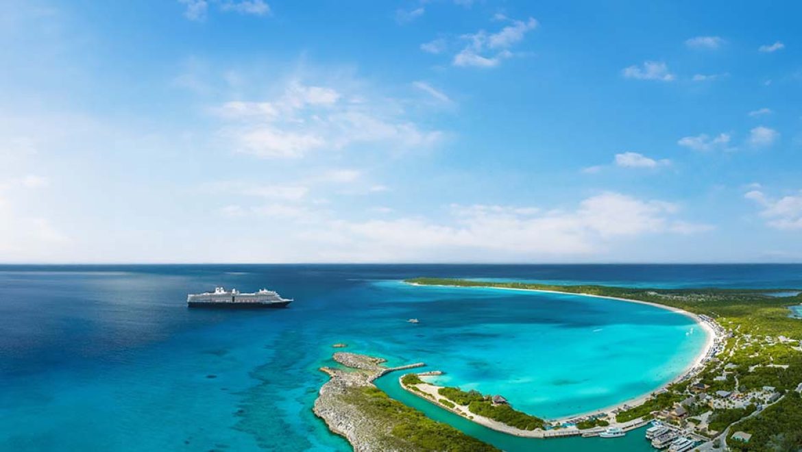 אונייה של הולנד אמריקה ליין ב-RelaxAway, Half Moon Cay. צילום הולנד אמריקה הולנד אמריקה ליין ופאן אם מחזירות את תור הזהב של הנסיעות