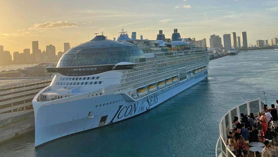 Icon of the Seas עוגנת במיאמי. צילום שחר בהומי מור ענקיות הים: 20 אוניות הקרוזים הגדולות בעולם